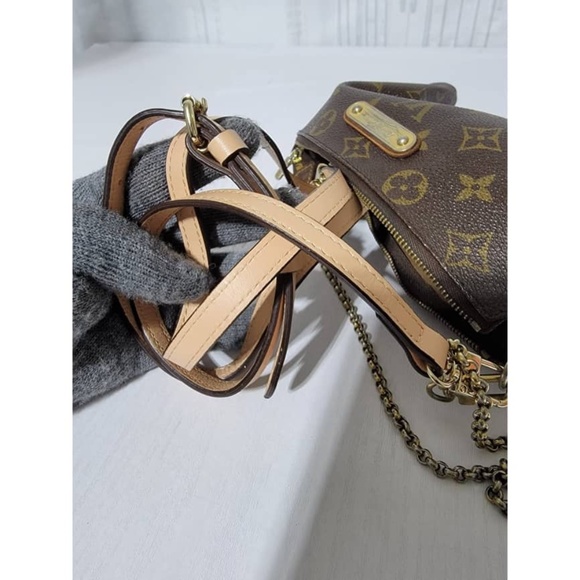 Authentic Louis Vuitton Monogram Canvas Eva Pochette Bag Brown - Picture 8 of 14